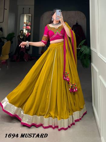 AAWIYA 1694 MUSTARD TRADITIONAL LEHENGA CHOLI WHOLESALER IN SURAT